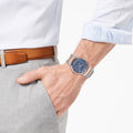 Salvatore Ferragamo Sapphire Blue Dial Two Tone Steel Strap Watch for Men - SFHP007-20