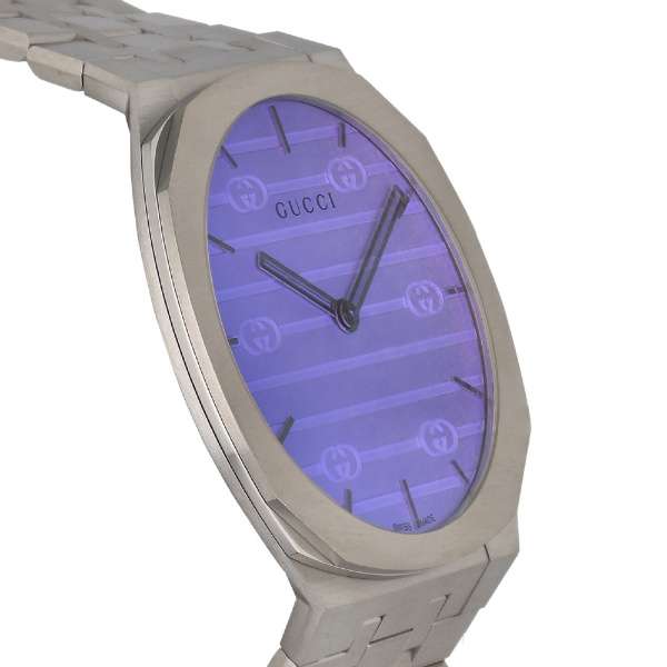 Gucci 25H Quartz Blue Dial Silver Steel Strap Unisex Watch - YA163408