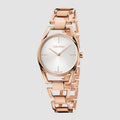 Calvin Klein Dainty White Dial Rose Gold Steel Strap Watch for Women - K7L23646