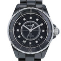 Chanel J12 Diamonds Black Dial Black Steel Strap Watch for Women - J12 H2569