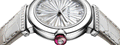 Bvlgari LVCEA Diamonds Silver Mother of Pearl Dial Silver Leather Strap Watch for Women - LVCEA103367