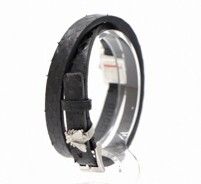 Gucci G-Frame Black Dial Black Leather Strap Watch For Women - YA128526