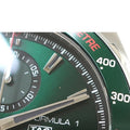 Tag Heuer Formula 1 Calibre 16 Automatic Chronograph Green Dial Black Leather Strap Watch for Men - CAZ2016.FC6473