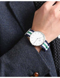 Daniel Wellington Classic Nottingham White Dial Two Tone NATO Strap Watch For Men - 0208DW