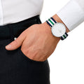 Daniel Wellington Classic Nottingham White Dial Two Tone NATO Strap Watch For Men - 0208DW