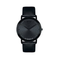 Movado Sapphire Black Dial Black Leather Strap Watch for Men - 606884