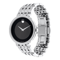 Movado Esperanza 39mm Black Dial Silver Steel Strap Watch For Men - 0607057