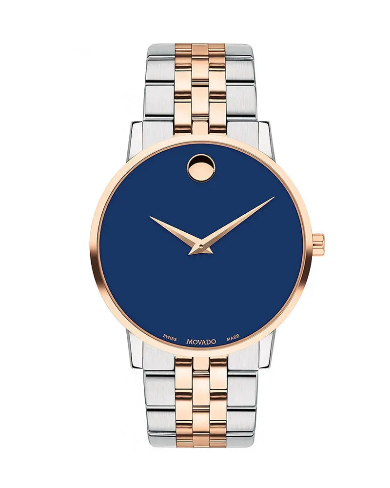 Movado Museum Classic Blue Dial Two Tone Steel Strap Watch for Men - 0607267