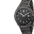 Maserati Stile Quartz Black Dial Black Steel Strap Watch For Men - R8853142001