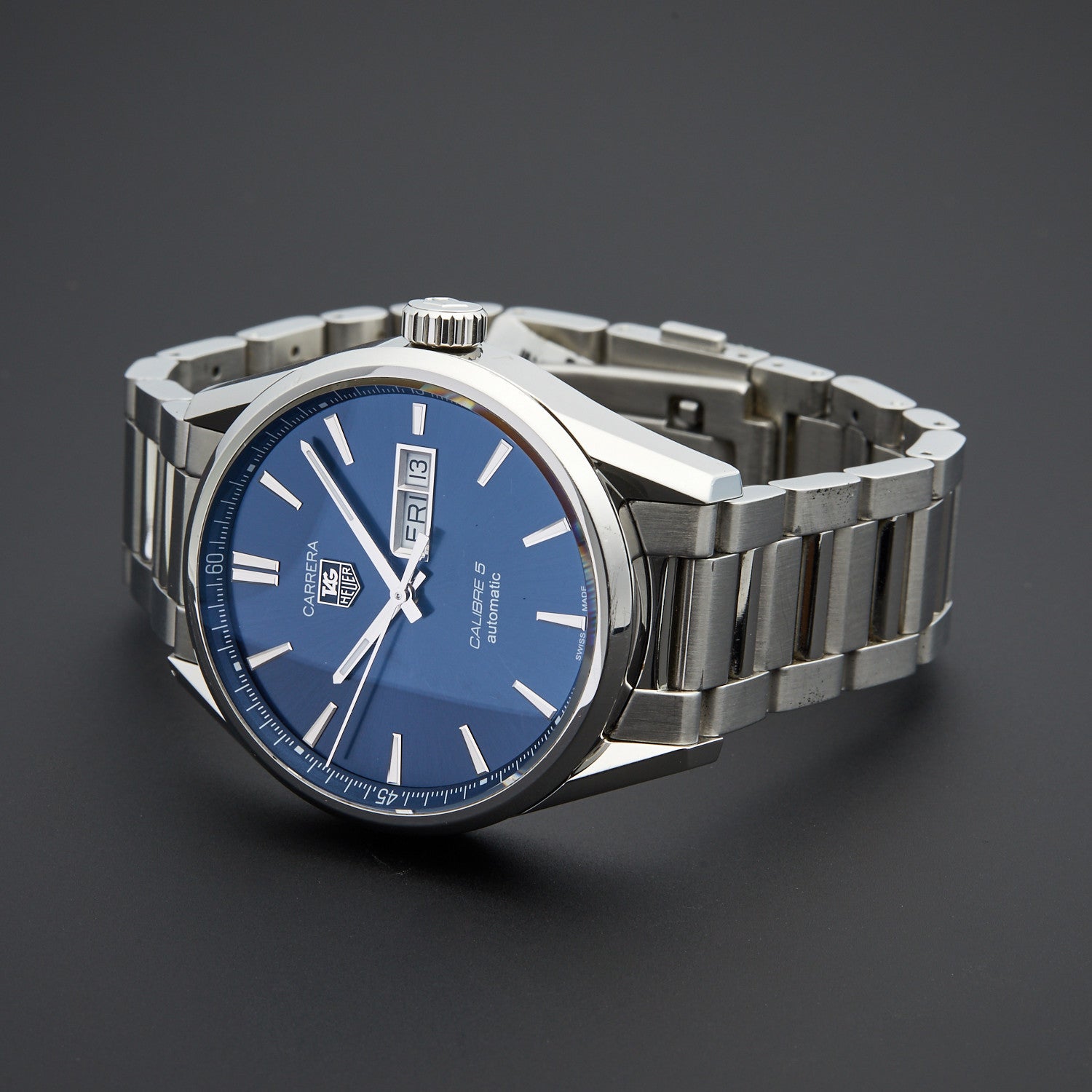 Tag Heuer Carrera Automatic Blue Dial Silver Steel Strap Watch for Men - WAR201E.BA0723