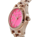 Marc Jacobs Henry Dinky Pink Dial Rose Gold Steel Strap Watch for Women - MBM3203