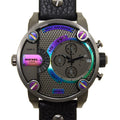 Diesel Badass Chronograph Anthracite Dial Black Leather Strap Watch For Men - DZ7270