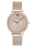 Emporio Armani Kappa Pink Dial Pink Mesh Bracelet Watch For Women - AR11129
