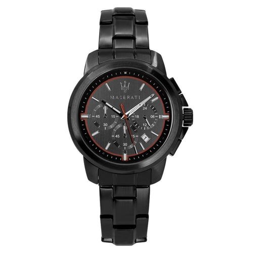 Maserati Successo 44mm Black Dial Black Steel Strap Watch For Men - R8873621014