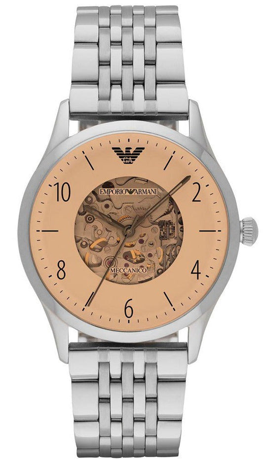 Emporio Armani Meccanico Multicolor Dial Silver Steel Strap Watch For Men - AR1922