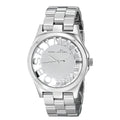 Marc Jacobs Henry Transparent Silver Dial Silver Steel Strap Watch for Women - MBM3205