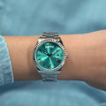 Guess Luna Quartz Blue Dial Silver Steel Strap Watch For Women - GW0308L4