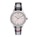 Burberry Classic Stone Silver Dial Horseberry Black Leather Strap Watch for Women - BU10103