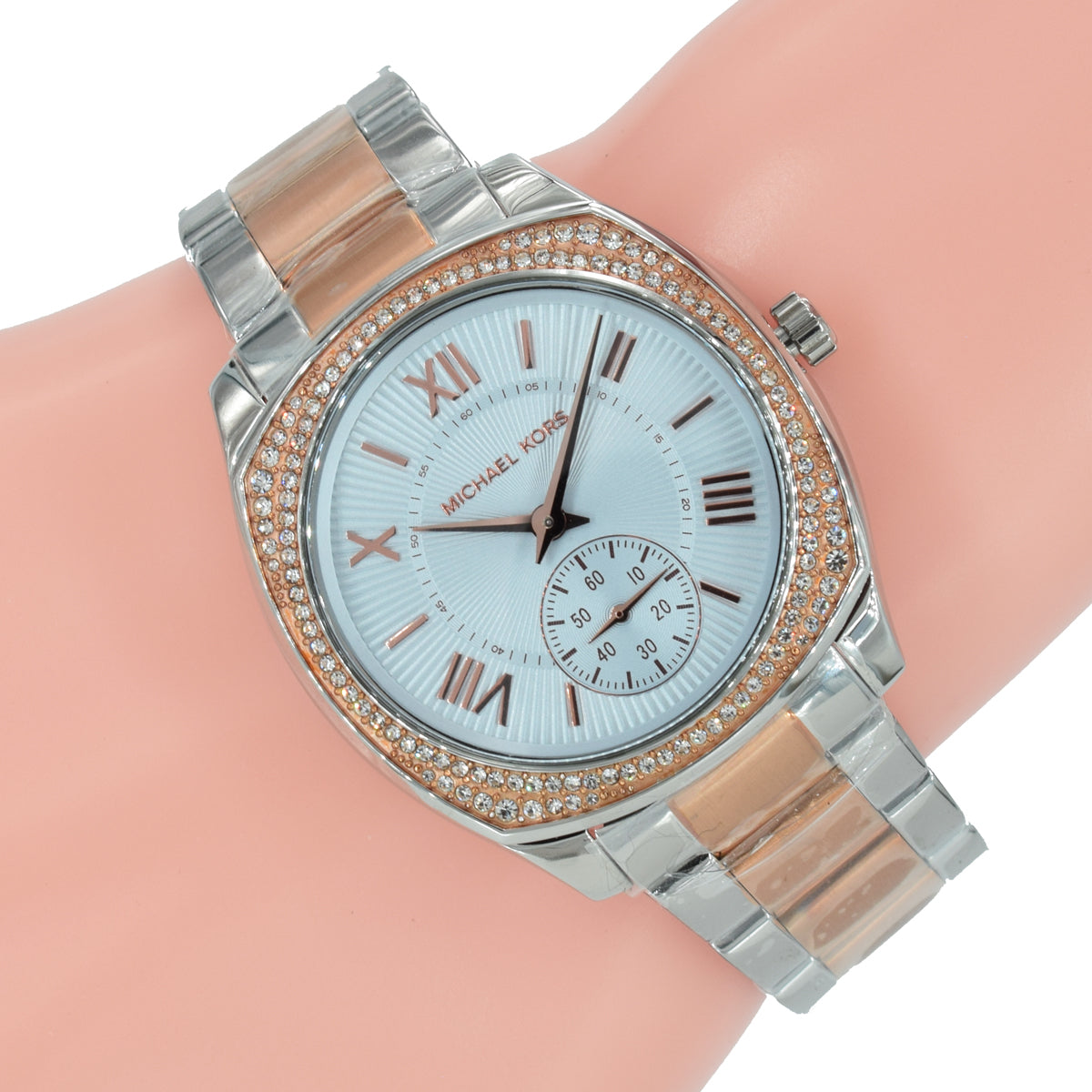 Michael Kors Bryn Quartz Blue Dial Two Tone Steel Strap Watch For Women - MK6136