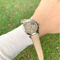 Burberry The City Beige Dial Beige Leather Strap Watch for Women - BU9107
