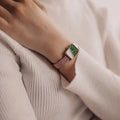Daniel Wellington Quadro Melrose Green Dial Rose Gold Mesh Strap Watch For Women - DW00100437