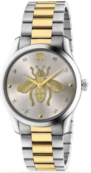 Gucci G Timeless Silver Dial Two Tone Steel Strap Watch For Women - YA1264131