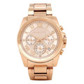 Michael Kors Brecken Chronograph Quartz Rose Gold Dial Rose Gold Steel Strap Watch For Women - MK6367