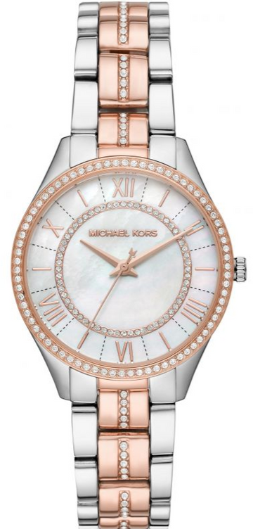 Michael Kors Lauryn Mother of Pearl Dial Two Tone Steel Strap Watch For Women - MK3979