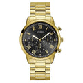 Guess Hendrix Multifunction Black Dial Gold Steel Strap Watch for Men - W1309G2