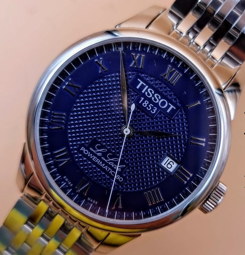 Tissot Le Locle Powermatic 80 Blue Dial Silver Steel Strap Watch For Men - T006.407.11.043.00