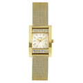 Guess Nouveau Diamonds Gold Dial Gold Mesh Bracelet Watch for Women - W0127L2