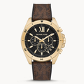 Michael Kors Brecken Chronograph Black Dial Brown Leather Strap Watch For Men - MK8849