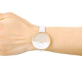Calvin Klein Rise White Dial White Leather Strap Watch for Women - K7A236LH