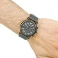 Emporio Armani Luigi Quartz Chronograph Black Dial Green Mesh Bracelet Watch For Men - AR11115