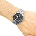 Fossil Goodwin Chronograph Black Dial Silver Steel Strap Watch for Men - FS5412
