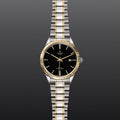 Tudor Style Automatic Black Dial Two Tone Steel Strap Watch for Men - M12713-0005