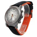 Emporio Armani Chronograph Quartz Grey Dial Black Leather Strap Watch For Men - AR11174