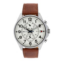 Tommy Hilfiger Dean Quartz Multifunction White Dial Brown Leather Strap Watch for Men - 1791274