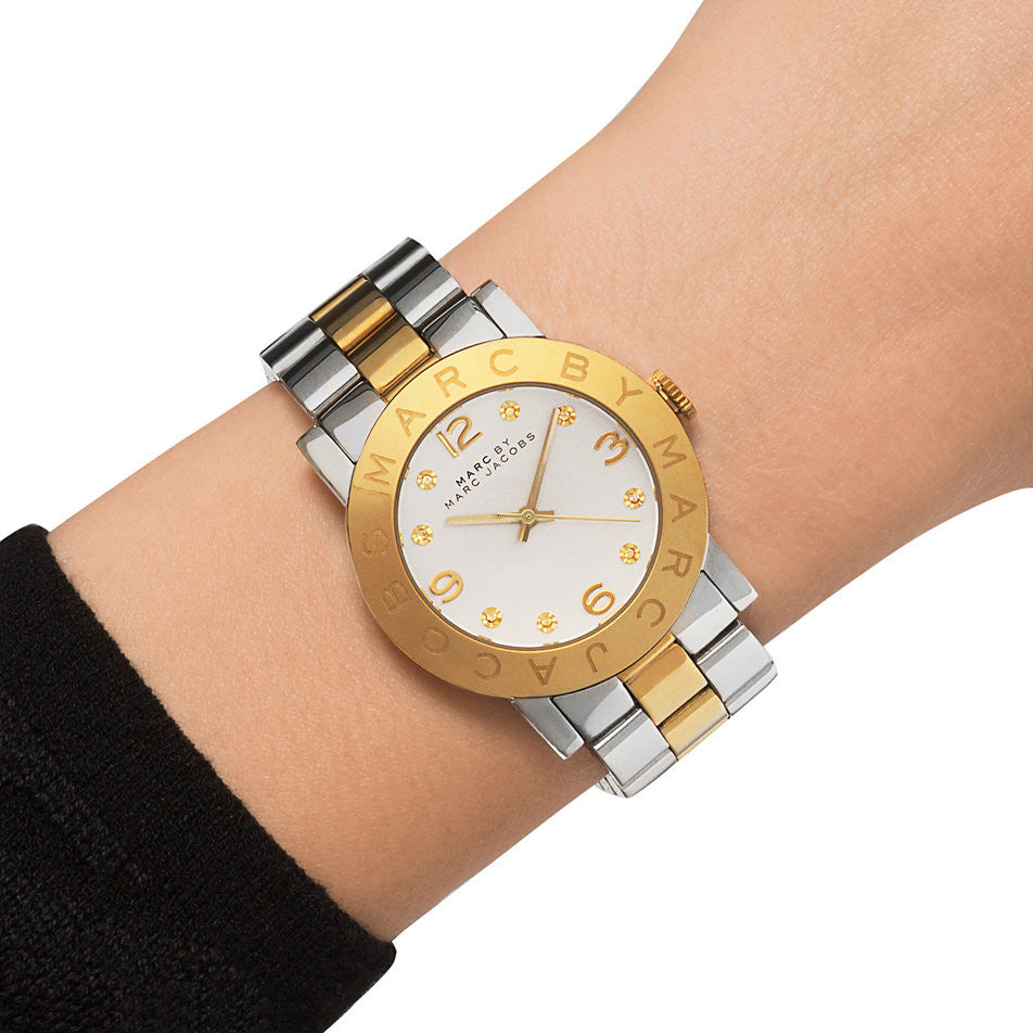 Marc Jacobs Amy Silver Dial Two Tone Steel Strap Watch for Women - MBM3139