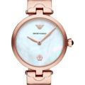 Emporio Armani Arianna White Mother of Pearl Dial Rose Gold Steel Strap Watch For Women - AR11236