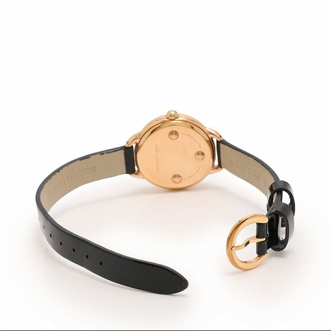Marc Jacobs Betty Mother of Pearl Black Dial Black Leather Strap Watch for Women - MJ1513
