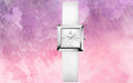 Calvin Klein Mark Silver Dial White Leather Strap Watch for Women - K3R231L6
