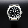 Marc Jacobs Larry Chronograph Black Dial Black Leather Strap Watch for Men - MBM5033