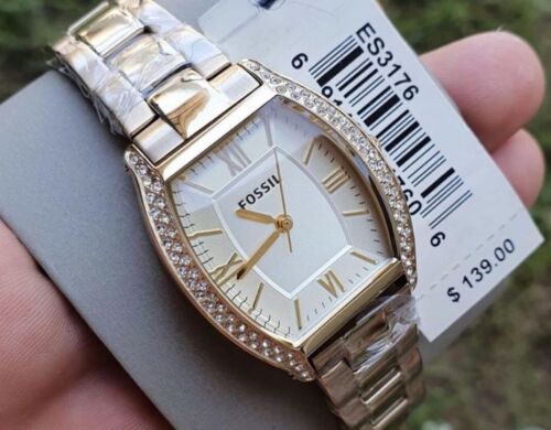 Fossil Wallace Gold Tone Dial Gold Steel Strap Watch for Women - ES3176