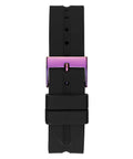 Guess Libra Black Dial Black Silicone Strap Watch For Women - GW0618L3
