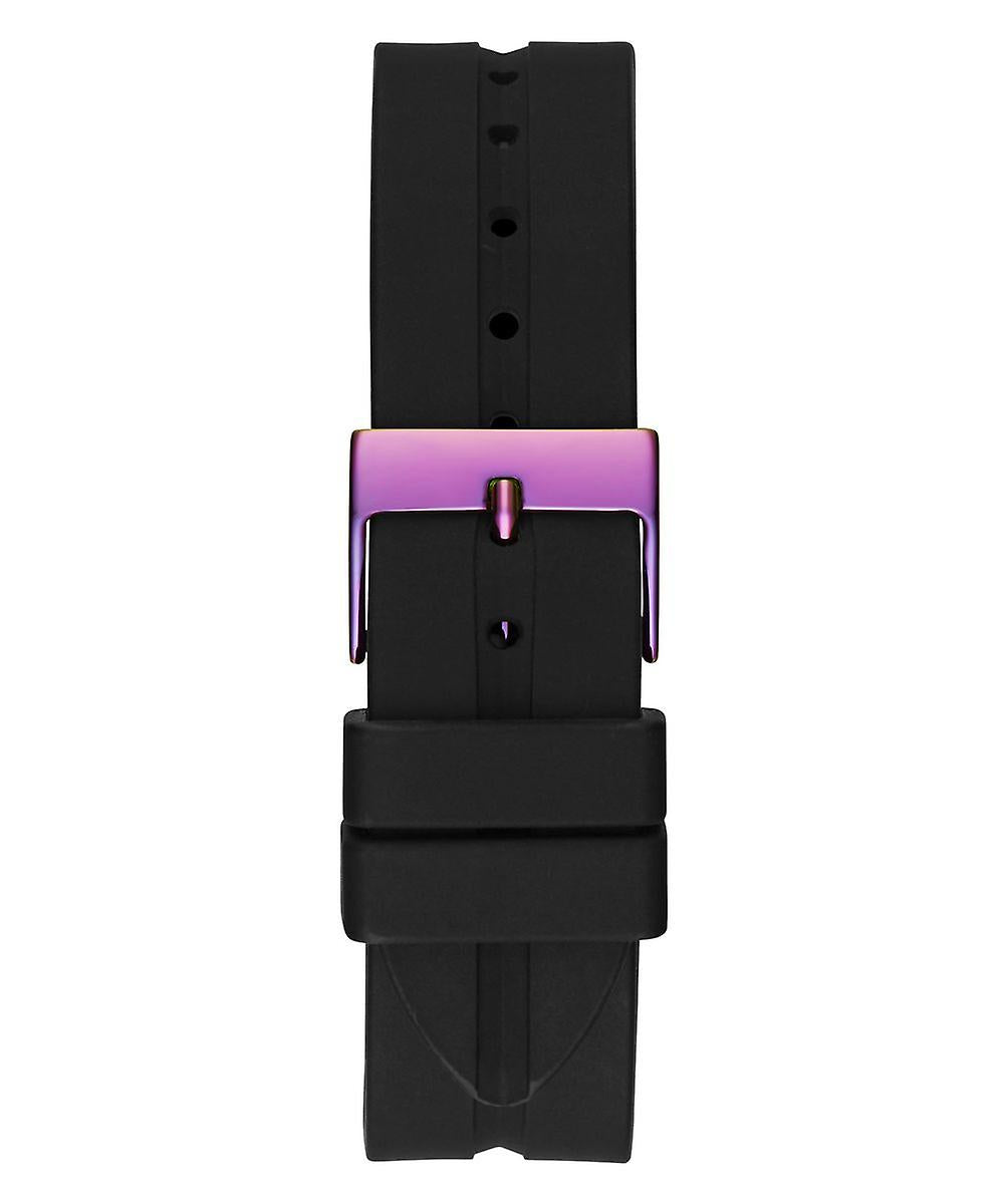 Guess Libra Black Dial Black Silicone Strap Watch For Women - GW0618L3