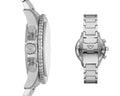 Emporio Armani Diver Chronograph Green Dial Silver Steel Strap Watch For Men - AR11500