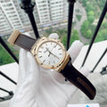 Salvatore Ferragamo F-80 Classic White Dial Brown Leather Strap Watch for Men - SFDT00819