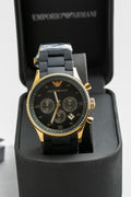 Emporio Armani Sportivo Quartz Black Dial Black Steel Strap Watch For Men - AR8023