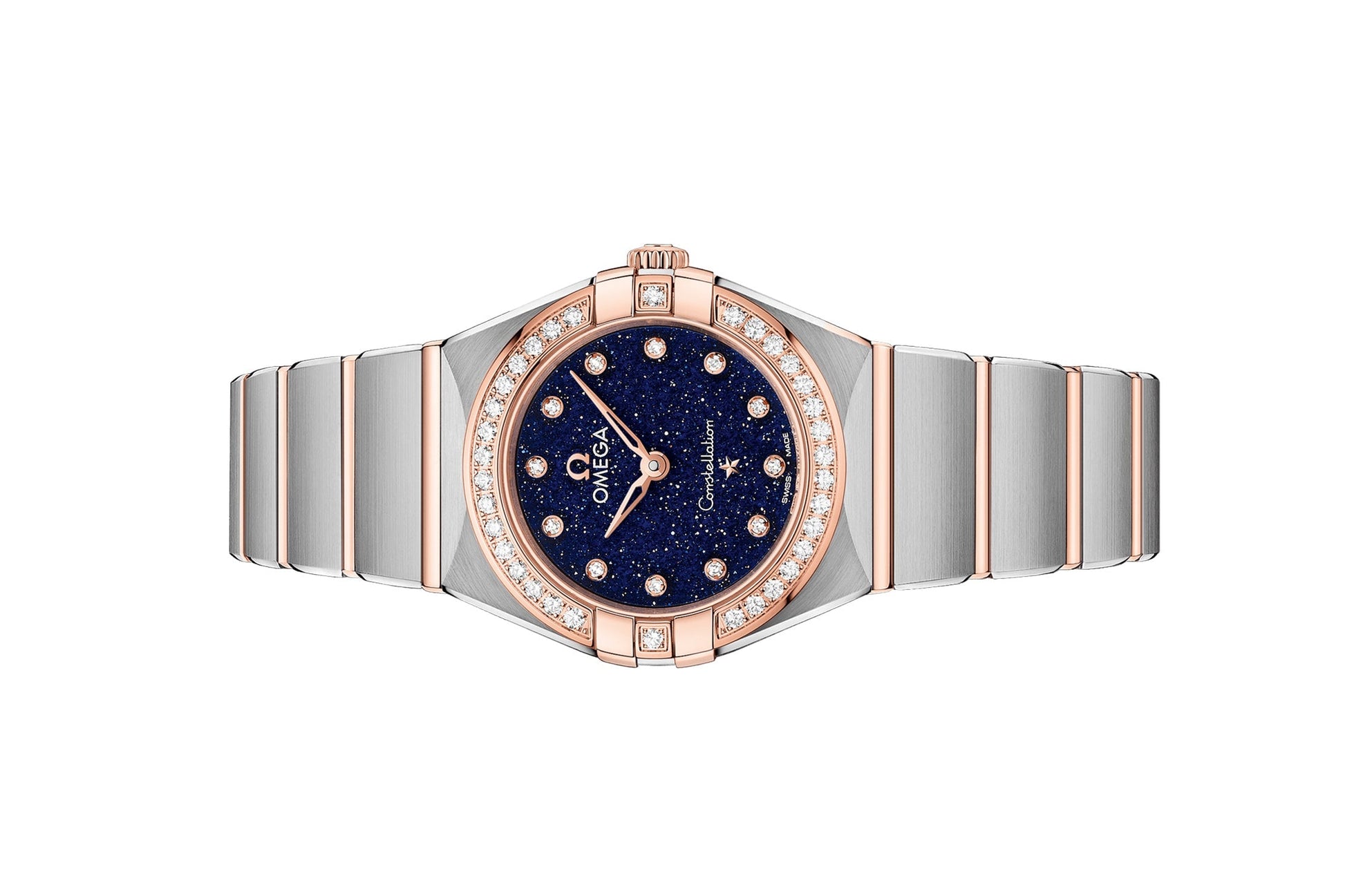 Omega Constellation Quartz Diamonds Blue Dial Two Tone Steel Strap Watch for Women - 131.25.25.60.53.002